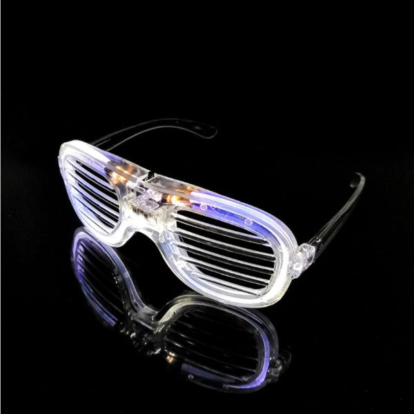 Cyberpunk Shutter Stlye LED Glasses white
