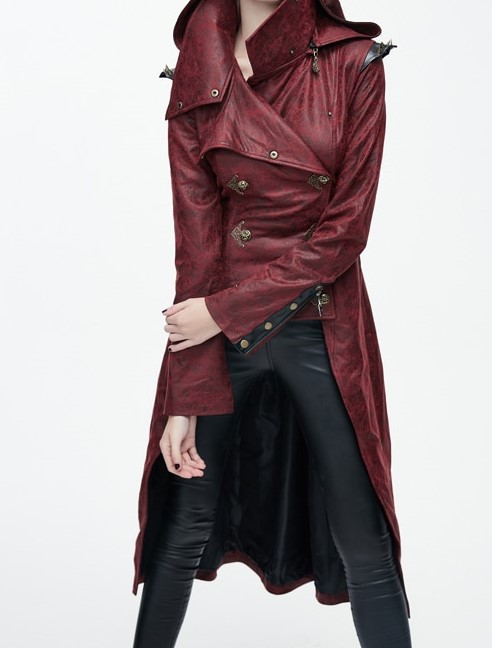 Women Dovetail Long Jackets red